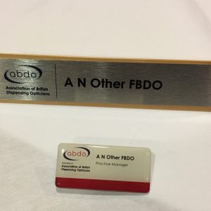ABDO personalised desk nameplate